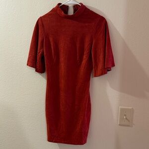 Suede red dress